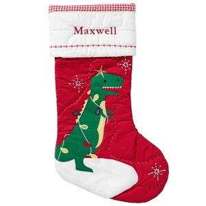 10/$10 🌼 "Jacek" Pottery Barn Kids Dinosaur Quilted Stocking